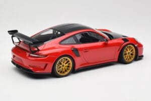 Porsche 911 991.2 GT3 RS Weissach Package Guards Red Guld Magnesium Fälgar Minichamps 1:18 153068236 Metall — bild 2 av 6