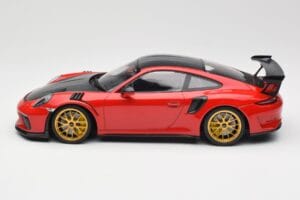 Porsche 911 991.2 GT3 RS Weissach Package Guards Red Guld Magnesium Fälgar Minichamps 1:18 153068236 Metall — bild 3 av 6