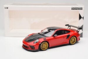 Porsche 911 991.2 GT3 RS Weissach Package Guards Red Guld Magnesium Fälgar Minichamps 1:18 153068236 Metall — bild 6 av 6