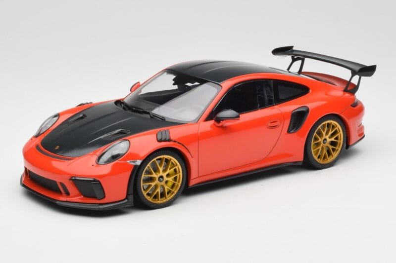 Porsche 911 991.2 GT3 RS Weissach Package Lava Orange Guld Magnesium Fälgar Minichamps 1:18 153068227 Metall
