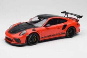 Porsche 911 991.2 GT3 RS Weissach Package Lava Orange Wording Svarta Magnesium Fälgar Minichamps 1:18 153068226 Metall