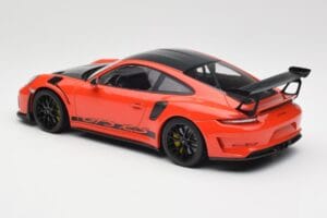Porsche 911 991.2 GT3 RS Weissach Package Lava Orange Wording Svarta Magnesium Fälgar Minichamps 1:18 153068226 Metall — bild 5 av 6