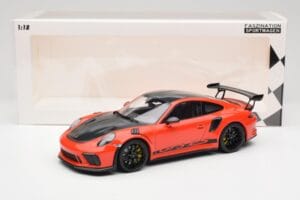 Porsche 911 991.2 GT3 RS Weissach Package Lava Orange Wording Svarta Magnesium Fälgar Minichamps 1:18 153068226 Metall — bild 6 av 6