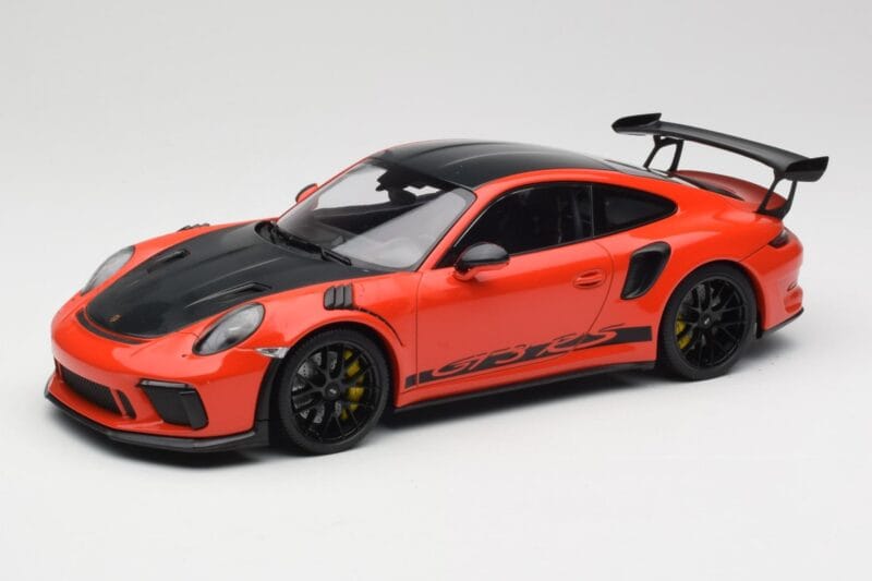 Porsche 911 991.2 GT3 RS Weissach Package Lava Orange Wording Svarta Magnesium Fälgar Minichamps 1:18 153068226 Metall