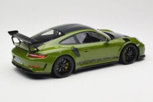 Porsche 911 991.2 GT3 RS Weissach Package Lizard Green Wording & Svarta Magnesiumfälgar Minichamps 1:18 155068232 Metall — bild 2 av 6