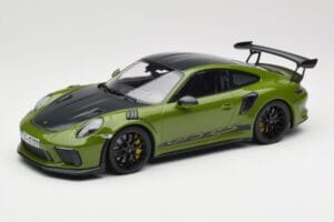 Porsche 911 991.2 GT3 RS Weissach Package Lizard Green Wording & Svarta Magnesiumfälgar Minichamps 1:18 155068232 Metall