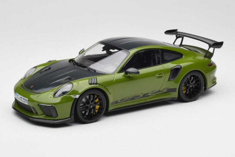 Porsche 911 991.2 GT3 RS Weissach Package Lizard Green Wording & Svarta Magnesiumfälgar Minichamps 1:18 155068232 Metall