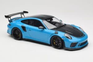 Porsche 911 991.2 GT3 RS Weissach Package Shark Blue Svarta Magnesium Fälgar Minichamps 1:18 153068224 Metall — bild 4 av 6