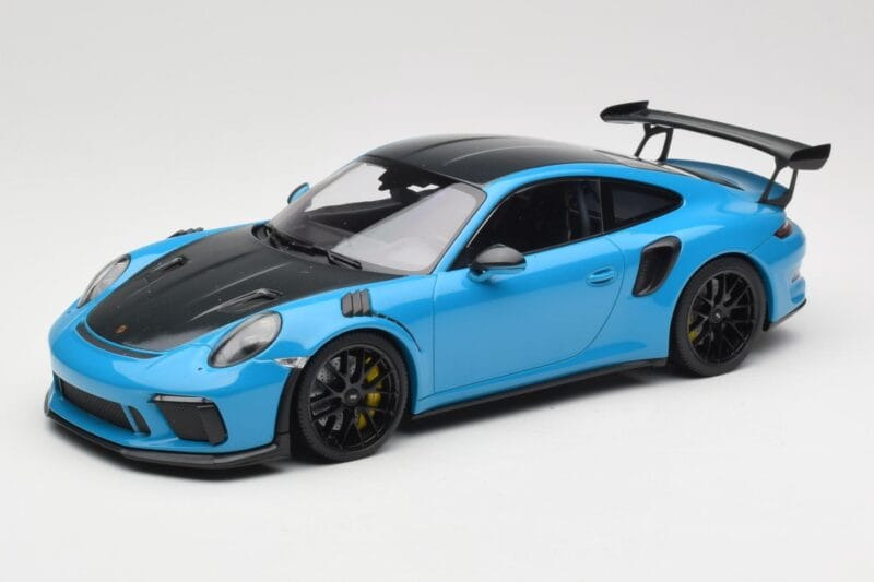 Porsche 911 991.2 GT3 RS Weissach Package Shark Blue Svarta Magnesium Fälgar Minichamps 1:18 153068224 Metall
