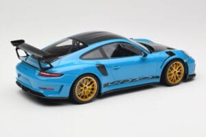 Porsche 911 991.2 GT3 RS Weissach Package Shark Blue Wording Guld Magnesium Fälgar Minichamps 1:18 153068237 Metall — bild 2 av 6