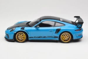 Porsche 911 991.2 GT3 RS Weissach Package Shark Blue Wording Guld Magnesium Fälgar Minichamps 1:18 153068237 Metall — bild 3 av 6