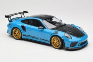 Porsche 911 991.2 GT3 RS Weissach Package Shark Blue Wording Guld Magnesium Fälgar Minichamps 1:18 153068237 Metall — bild 4 av 6