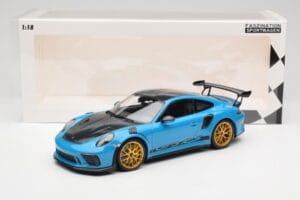 Porsche 911 991.2 GT3 RS Weissach Package Shark Blue Wording Guld Magnesium Fälgar Minichamps 1:18 153068237 Metall — bild 6 av 6