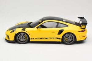 Porsche 911 991.2 GT3 RS Gul Weissach Package Platinum Wheels Minichamps 1:18 155068221 Metall — bild 3 av 6
