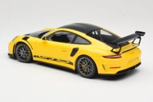 Porsche 911 991.2 GT3 RS Gul Weissach Package Platinum Wheels Minichamps 1:18 155068221 Metall — bild 5 av 6