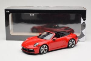 Porsche 911 992 Carrera 4S Cabriolet Röd Minichamps 1:18 155067331 Metall — bild 6 av 6