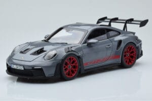 Porsche 911 992 GT3 RS Arctic Grå Pyro Röd Norev 1:18 187350 Metall
