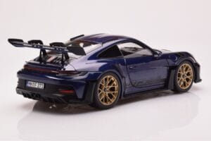 Porsche 911 992 GT3 RS Gentian Blå Metallic Norev 1:18 187363 Metall — bild 3 av 8