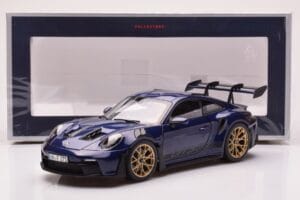 Porsche 911 992 GT3 RS Gentian Blå Metallic Norev 1:18 187363 Metall — bild 8 av 8