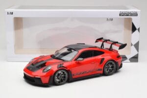Porsche 911 992 GT3 RS Guards Röd & Silver Hjul Weissach Package Minichamps 1:18 153062246 Metall — bild 6 av 6