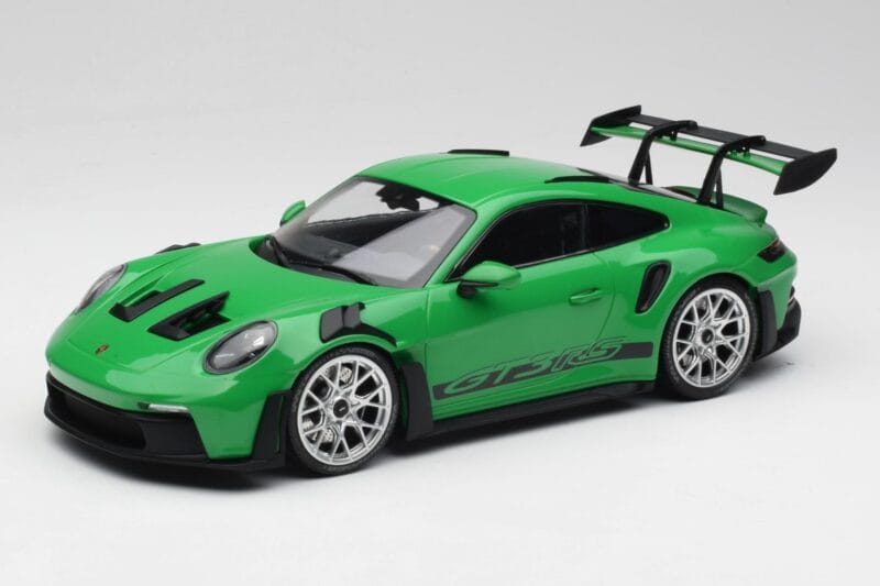 Porsche 911 992 GT3 RS Python Grön & Silver Hjul & Svart Dekor Minichamps 1:18 153062235 Metall