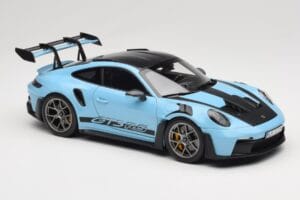 Porsche 911 992 GT3 RS Weissach Pack Gulf Blue Norev 1:18 187367 Metall — bild 6 av 8