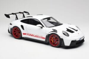 Porsche 911 992 GT3 RS Vit & Pyro Röd Norev 1:12 127530 Metall — bild 4 av 6