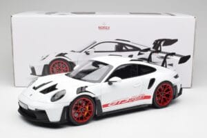 Porsche 911 992 GT3 RS Vit & Pyro Röd Norev 1:12 127530 Metall — bild 6 av 6