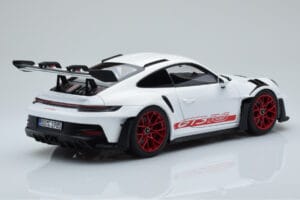 Porsche 911 992 GT3 RS Vit Pyro Röd Norev 1:18 187352 Metall — bild 3 av 8