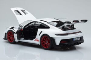Porsche 911 992 GT3 RS Vit Pyro Röd Norev 1:18 187352 Metall — bild 5 av 8