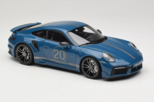 Porsche 911 992 Turbo S Coupe Sport Design Blå Minichamps 1:18 113069073 Metall — bild 6 av 8
