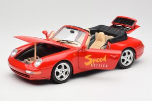 Porsche 911 993 Carrera Cabriolet Röd Bburago 1:18 3090 Metall — bild 2 av 8