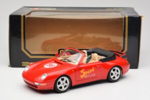 Porsche 911 993 Carrera Cabriolet Röd Bburago 1:18 3090 Metall — bild 8 av 8