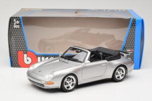 Porsche 911 993 Carrera Cabriolet Silver Bburago 1:18 18-12039 Metall — bild 8 av 8