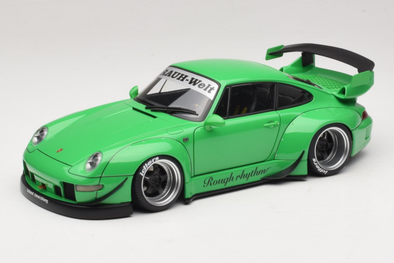 Porsche 911 993 RWB Grön Gun Grey Wheels AUTOart 1:18 78151 Komposit