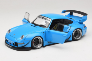 Porsche 911 993 RWB Himmelsblå Gun Grey Wheels AUTOart 1:18 78152 Komposit — bild 2 av 8