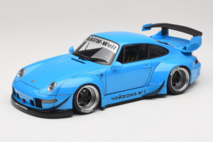 Porsche 911 993 RWB Himmelsblå Gun Grey Wheels AUTOart 1:18 78152 Komposit