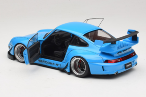 Porsche 911 993 RWB Himmelsblå Gun Grey Wheels AUTOart 1:18 78152 Komposit — bild 5 av 8