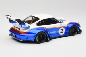 Porsche 911 993 RWB X Liberty Walk Vit Med Blå GT Spirit 1:18 GT530 Resin — bild 2 av 8