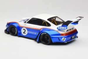 Porsche 911 993 RWB X Liberty Walk Vit Med Blå GT Spirit 1:18 GT530 Resin — bild 5 av 8