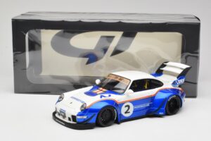 Porsche 911 993 RWB X Liberty Walk Vit Med Blå GT Spirit 1:18 GT530 Resin — bild 8 av 8