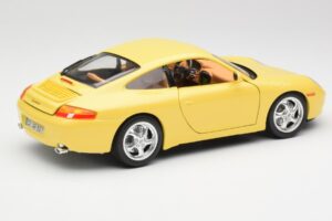 Porsche 911 996 Carrera Gul Bburago 1:18 30085-M1 Metall — bild 3 av 8