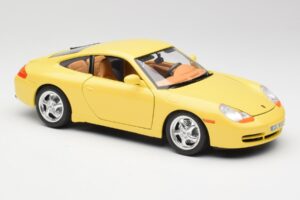 Porsche 911 996 Carrera Gul Bburago 1:18 30085-M1 Metall — bild 6 av 8