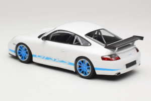 Porsche 911 996 GT3 RS Vit Blå Ränder Minichamps 1:18 155062021 Metall — bild 5 av 6
