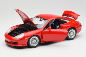 Porsche 911 996 GT3 Strasse Röd Bburago 1:18 30395 Metall — bild 2 av 8