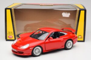 Porsche 911 996 GT3 Strasse Röd Bburago 1:18 30395 Metall — bild 8 av 8