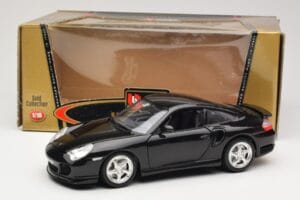Porsche 911 996 Turbo Svart Bburago 1:18 3367 Metall — bild 8 av 8
