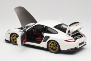 Porsche 911 997 GT2 RS Vit & Guld Hjul Minichamps 1:18 100069406 Metall — bild 5 av 8