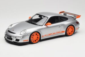 Porsche 911 997.1 GT3 RS Silver med Orange Fälgar Minichamps 1:18 155062120 Metall
