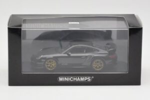 Porsche 911 997.2 GT2 RS Svart med Guldade Fälgar Minichamps 1:43 400069402 Metall — bild 4 av 4